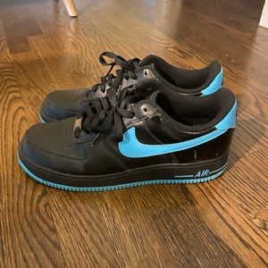 Nike Air Force 1 (one) Black and Tiffany Blue